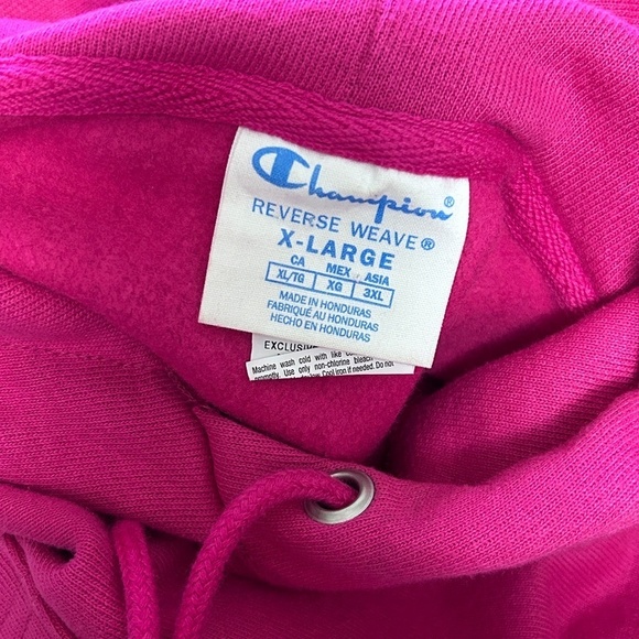 Champion Cotton Hoodie Kangaroo Pocket Sweater Graphic Fitness Bubblegum NWOT - Picture 12 of 15